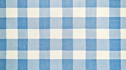 Blue and white gingham fabric texture