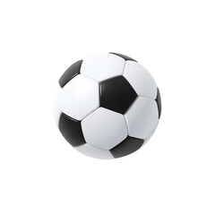 Black and White Soccer Ball Floating in Transparent Background