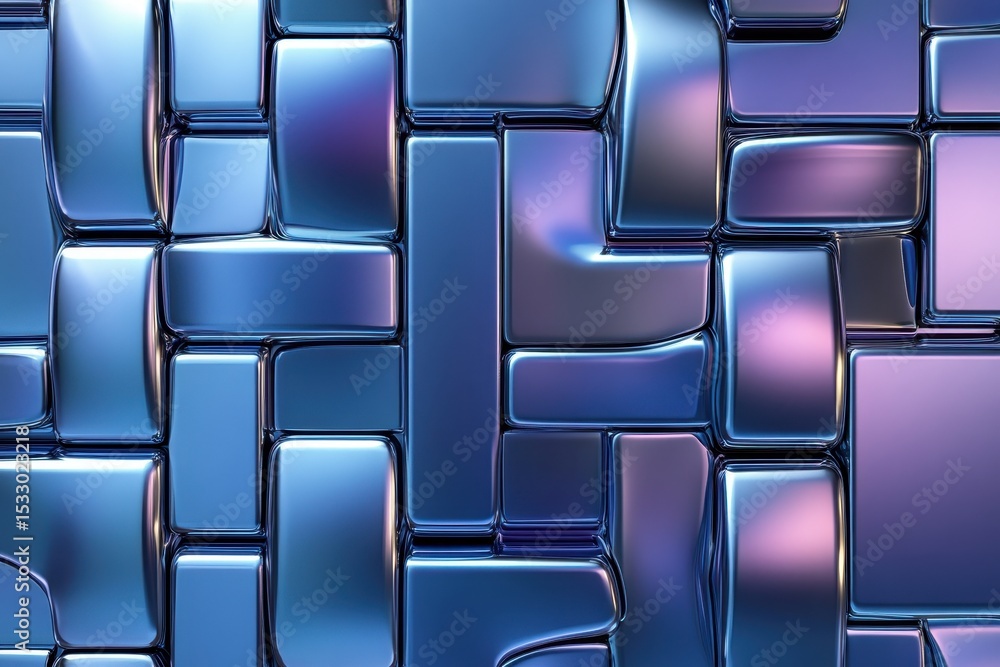 Poster Intricate blue woven texture showcasing a detailed pattern created with interlaced geometric shapes in a modern design context