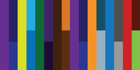 digital rendering of a background with many vertical colorful stripes isolated on white background.