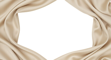 Smooth Beige Textile Fabric Border with Copy Space


