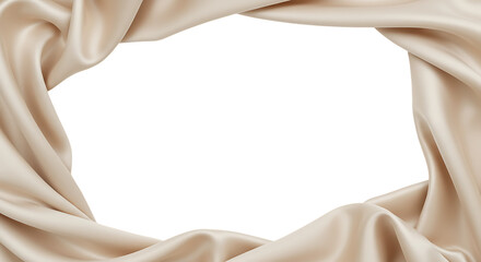 Elegant Draped Satin Cloth Forming Border Isolated


