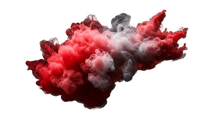 Abstract Colored Smoke Cloud with Red and White Swirls Isolated


