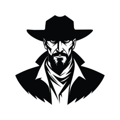 Bold Cowboy Logo Vector – Western Outlaw Mascot Design