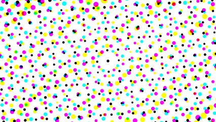 2D illustration of a colorful dotted pattern on a white background