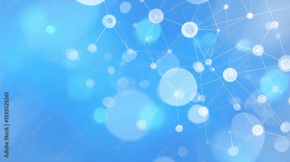Poster soft blue technology background with dynamic circles and shapes