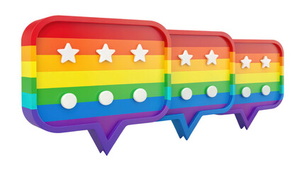 Celebrating diversity rainbow star ratings for lgbtq+ support online platforms digital art vibrant colors social impact