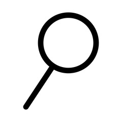 Magnifying glass icon in bold black outline style. Search symbol for user interface and web. Design for icon, web, app, banner, header, sticker. Vector illustration