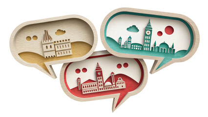 Artistic paper displays of iconic landmarks unique indoor home decor inspiration