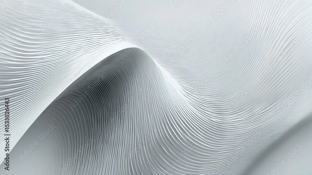 Poster elegant white waves interplay with soft lines and textures in design