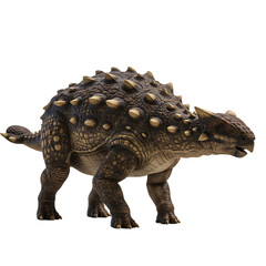 Dinosaur Model of Ankylosaurus with Club Tail on Transparent Background


