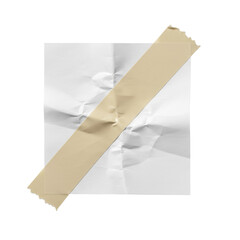 White Paper With Adhesive Tape isolated on transparent background, PNG File 