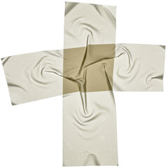 White wrinkled adhesive tape isolated on transparent background, PNG 