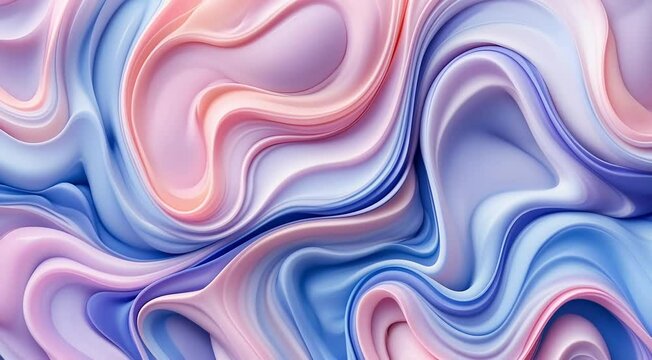 Soft, liquid like ribbons of color morphing, blending, and melting into each other with an elegant flow