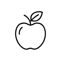 Simple line art apple icon fruit graphic design element