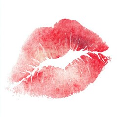 Red watercolor lips create a bold and expressive artwork for creative design and inspiration