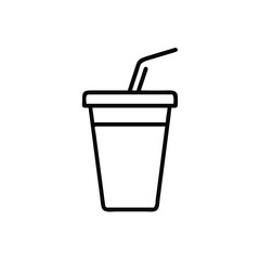Soda cup with straw refreshing drink beverage icon