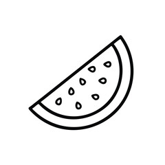 Simple line drawing of a watermelon slice summer fruit