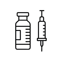 Vaccine vial and syringe medical injection healthcare treatment