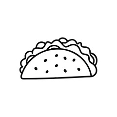 Delicious taco outline illustration simple food graphic
