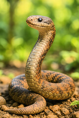 Fototapeta premium EXTINCT ANIMALS: ROUND ISLAND BURROWING BOA (BOLYERIA MULTOCARINATA)