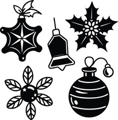 Flat Editable Silhouette Icons – Christmas Special

