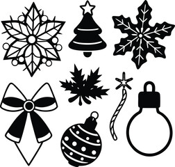 Magic of Christmas Vector Set in Silhouette

