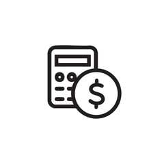Financial calculation tool with dollar symbol for budgeting ideas vector illustration