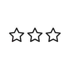 Obraz premium Outline of three empty stars for rating system concept vector illustration