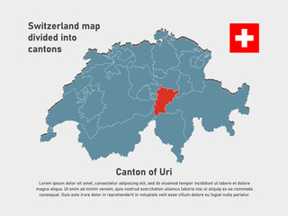 Vector map of Switzerland - Canton of Uri
