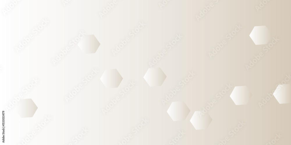 Poster soft beige background with scattered white hexagonal shapes creating a subtle and minimalist pattern