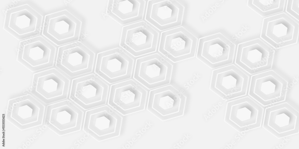 Poster white honeycomb pattern with raised edges creating a geometric and textured background design elemen