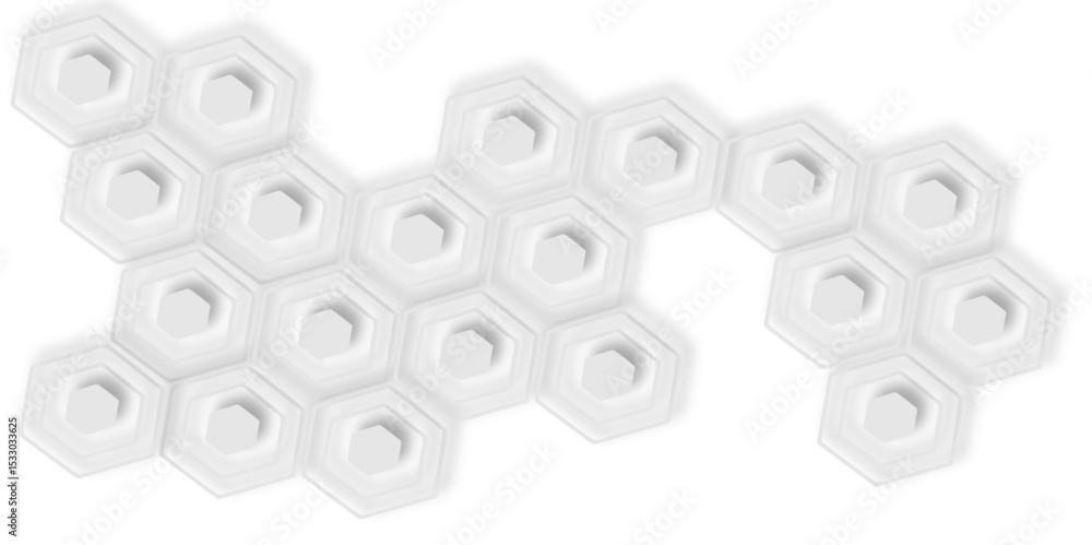 Poster white honeycomb pattern with raised edges creating a geometric and textured background design elemen