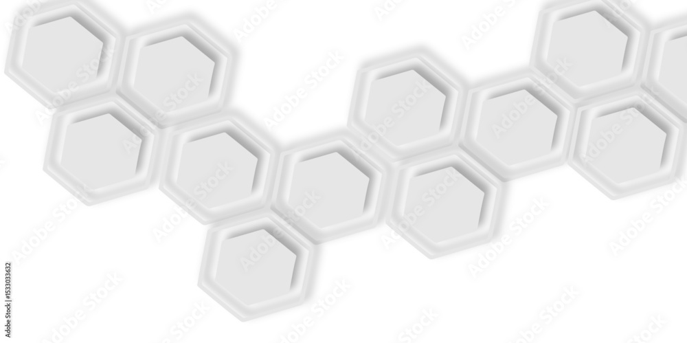 Poster white honeycomb pattern with raised edges creating a geometric and textured background design elemen