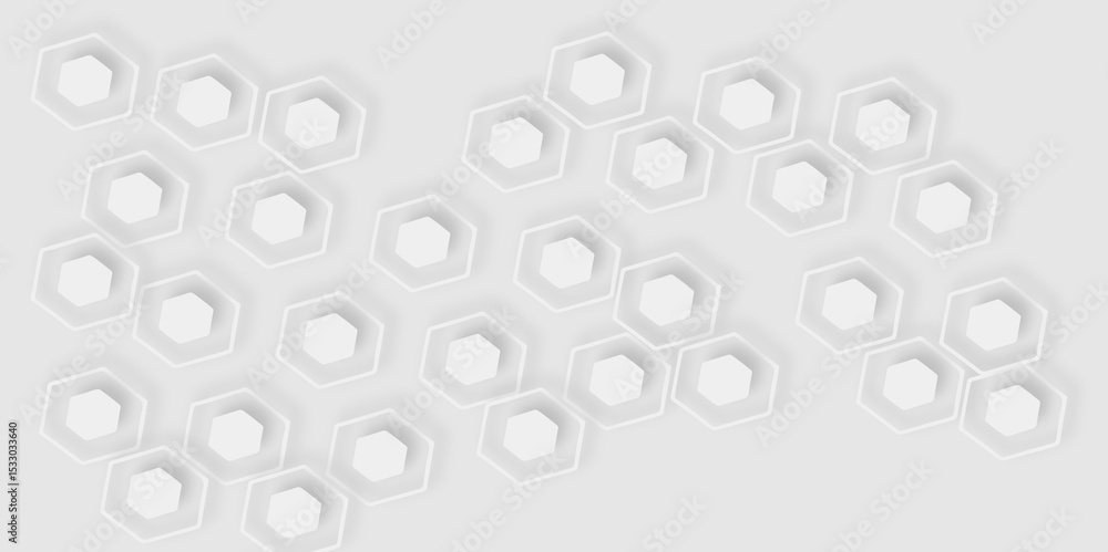 Poster white honeycomb pattern with raised edges creating a geometric and textured background design elemen