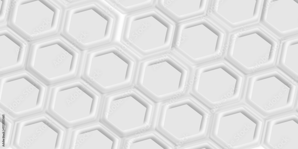 Poster white honeycomb pattern with raised edges creating a geometric and textured background design elemen