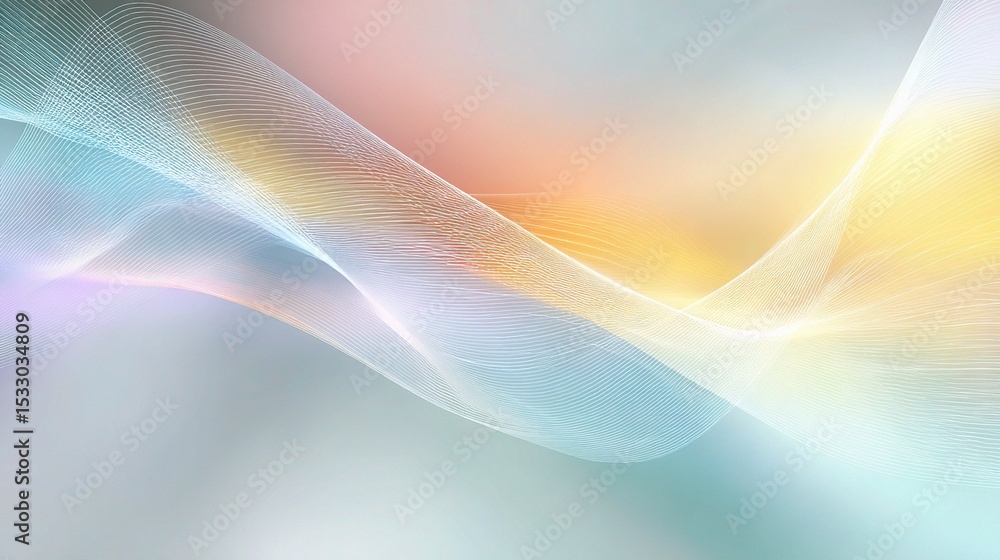 Poster abstract flowing data background in soft colorful hues