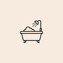 Bathtub icon flat vector design.