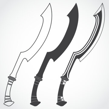 egypt sword khopesh silhouette set