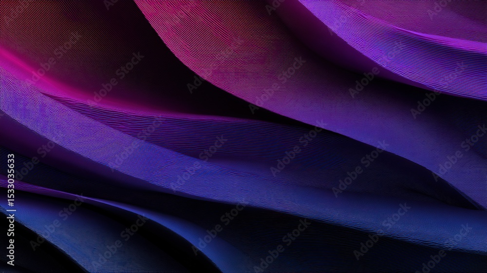 Poster graceful waves of violet and navy in soft undulating lines