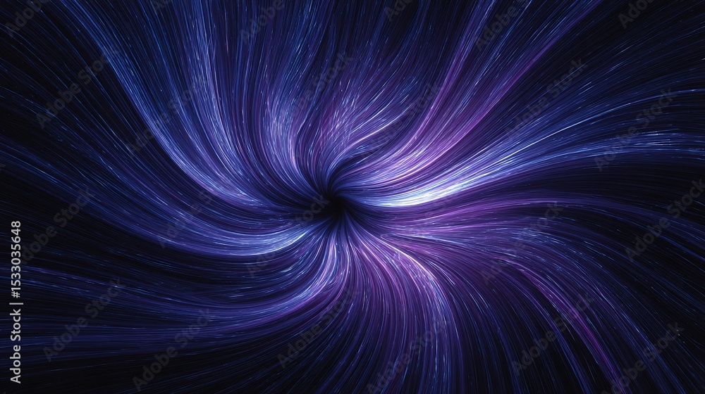 Poster dynamic indigo violet luminescent vortex with flowing lines