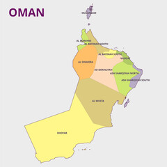 Map of Oman Administrative Regions