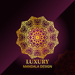 Luxury Gold Mandala on Black Background

