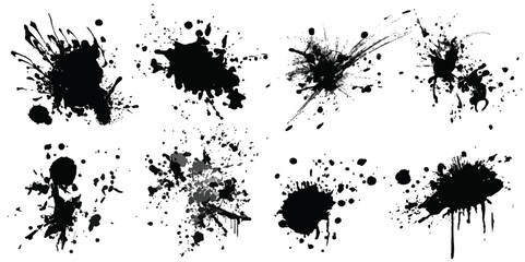 ink blots and splats. detailed ink splats Hyperrealistic Highly Detailed Isolated On Transparent Background	
