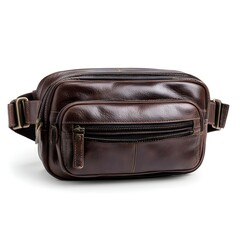 black leather bag isolated