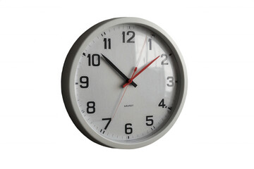 White wall clock time management home decor office clock analog clock round clock on transparent background