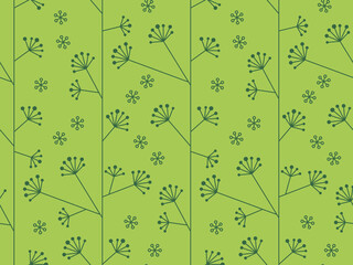 Stylized Dandelion Floral Vintage Seamless Pattern -vector eps8