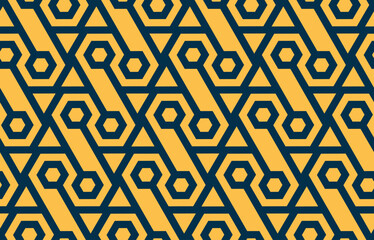 Retro Circuit Hex Honeycomb Seamless Pattern -vector eps8