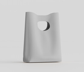 Light gray shopping bag studio shot for commercial use simple and modern product design photography isolated on white background