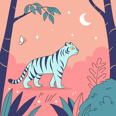 seamless pattern with zebra and flowers